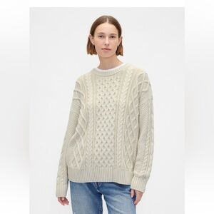 GAP 100% Cotton Oversized Cable-Knit Sweater